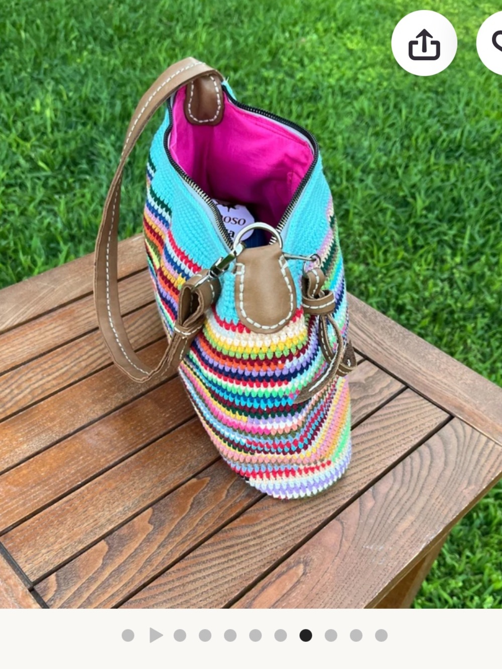 Multicolor Striped Shoulder Bag - Casual Summer Tote